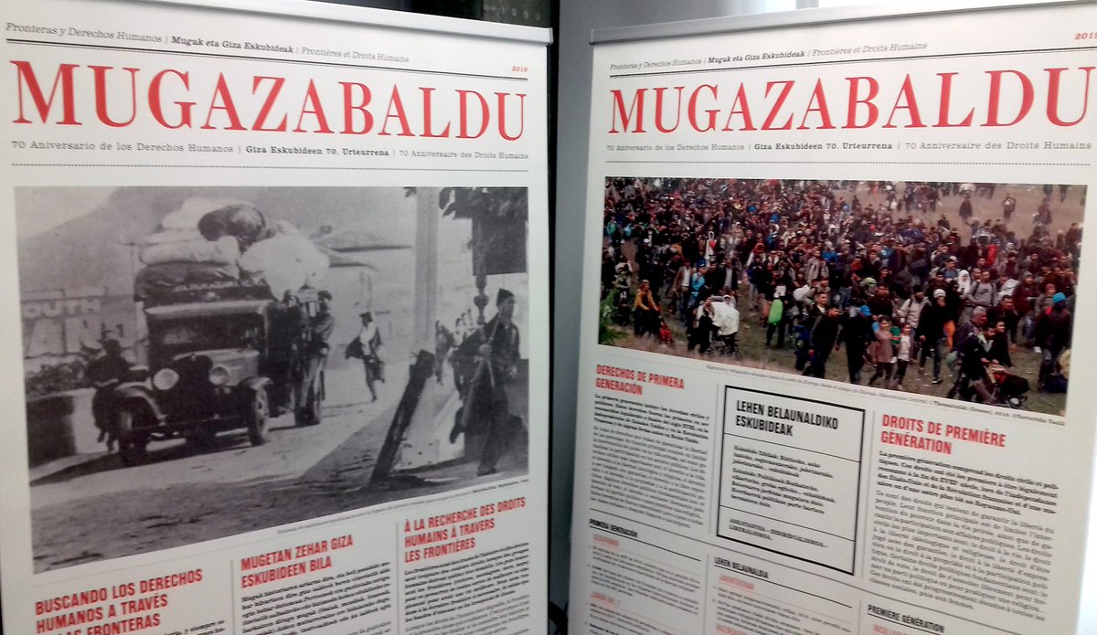 Ya tenemos la exposición <a href="/MugaZabaldu/">muga zabaldu</a> sobre #DerechosHumanos. Ahora a ir mostrándola en diferentes lugares. 
Más info sobre el proyecto 👉 mugazabaldu.eu