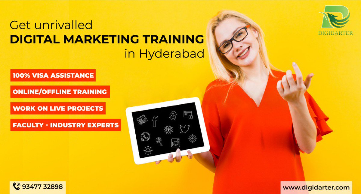 Get unrivalled digital marketing training in Hyderabad. Hurry book a demo class now. Call us 9347732898 now.
#digitalmarketing #digitalmarketinginstitue #digitalmarketingtraining #onlinetraining #offlinetraining #searchengineoptimization #googleads #PPC #SMM #digidarter