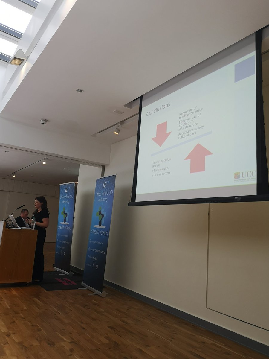 Really interesting presentation by Dr Elaine Walsh, <a href="/UCC_GP/">UCC GP</a>, highlighting results of her innovative study of a patient held electronic medication record #ccio2019