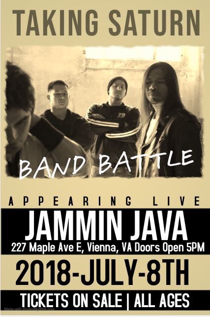 TakingSaturn's tweet image. Don’t forget July 8th! Get your tickets! #jamminjava #dclocalmusic #takingsaturnband