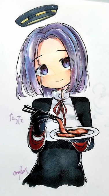 #艦これ版深夜の真剣お絵描き60分一本勝負 
#艦これ版真剣お絵描き60分一本勝負_20190529 
記念絵とは別で。
…なんの肉なんだろうね? 