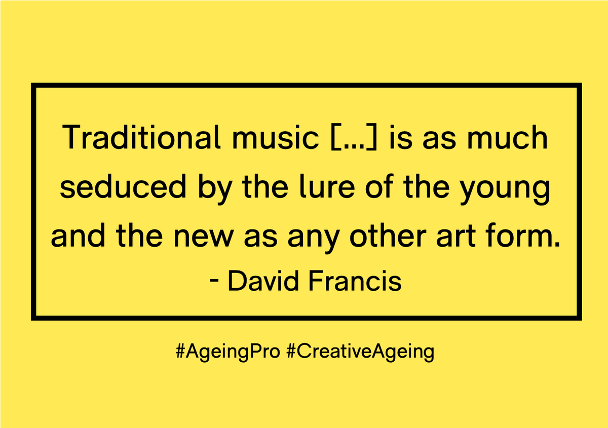 LuminateScot's tweet photo. @DauvitF "Traditional music [...] is as much seduced by the lure of the young and the new as any other art form."  We love what you say about this 'seduction': that it's actually an opp for #intergenerational learning

#ageingpro 

Read David's full provocation https://t.co/14WivgOtSp https://t.co/chu6qwqXwz