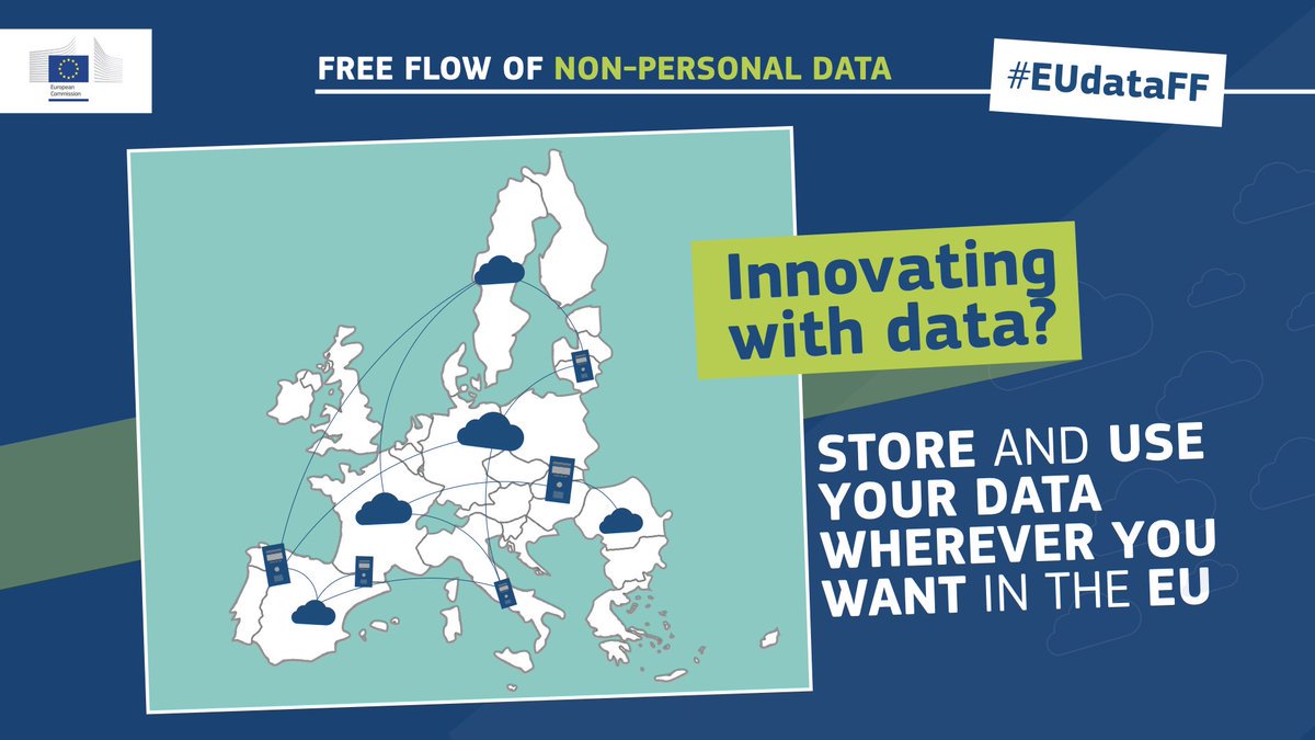 EU_Commission's tweet photo. The new Regulation on the free flow of non-personal data has entered into force. It will allow data to be stored and processed everywhere in the EU without unjustified restrictions.
See new guidance to help users, especially SMEs → https://t.co/Y9mZ79e3sV #DigitalSingleMarket https://t.co/Xus9yvM2oF