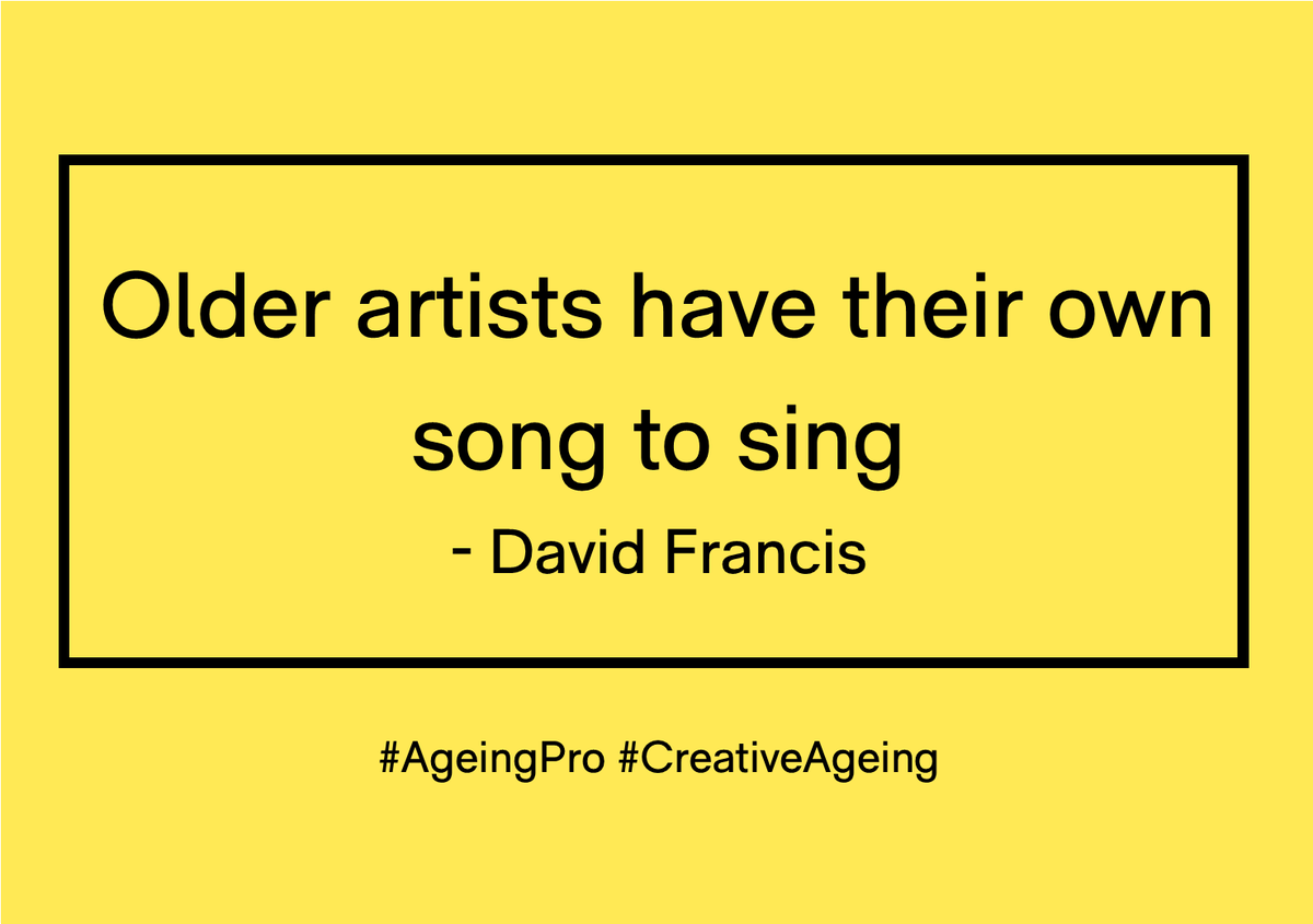 LuminateScot's tweet photo. @agescotland @DauvitF We have seen so many examples of older artists creating high quality, ground-breaking work, but this is a stumbling block for some people with real consequences
"Older artists have their own song to sing" - @DauvitF #creativeageing #ageingpro https://t.co/ZzVndW0ymq