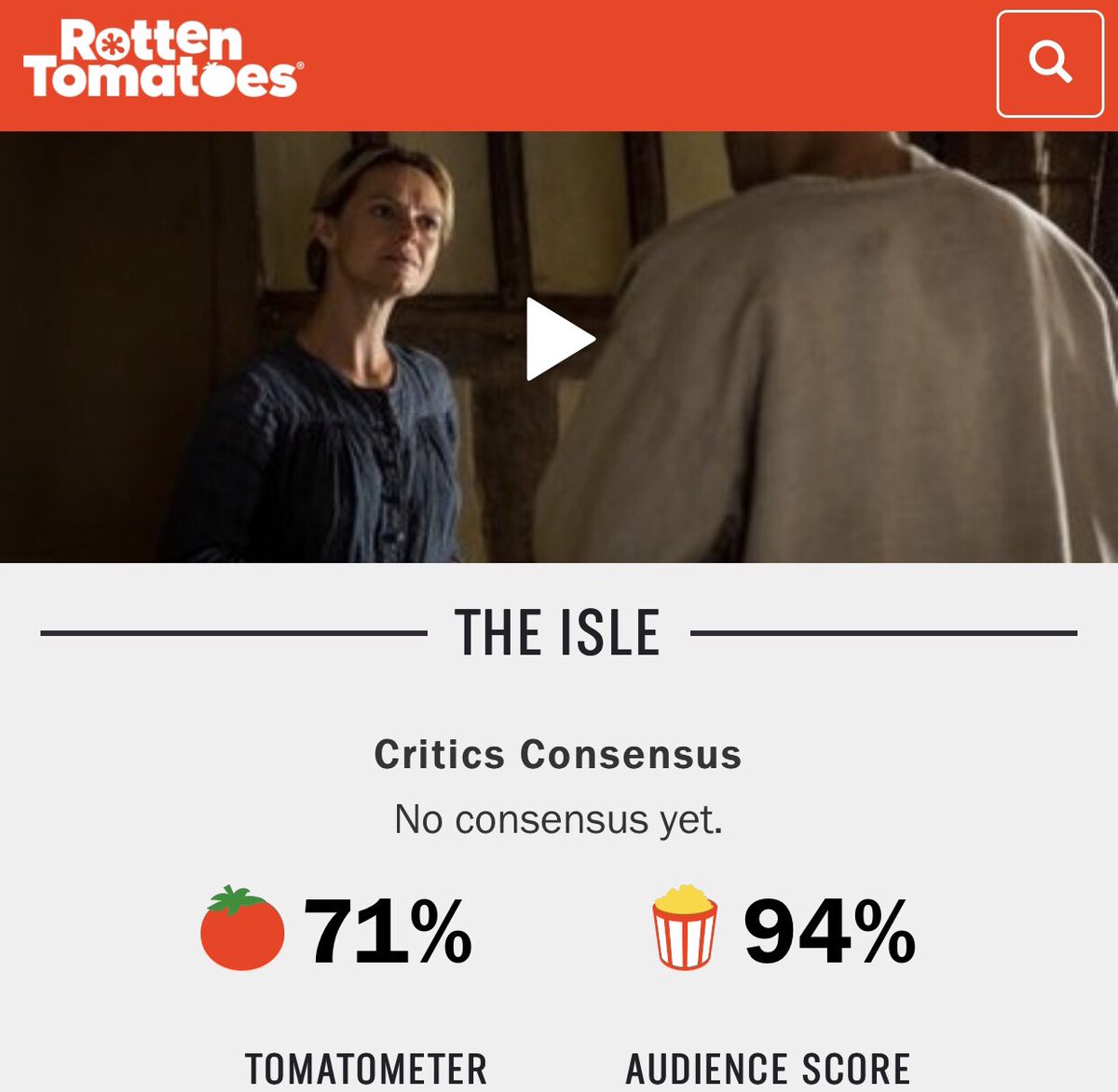 TheIsleFilm's tweet photo. Just seen that people like us on @RottenTomatoes That’s nice! Thanks all.... #TheIsleFilm #Film #rottentomatoes https://t.co/pAYWZHYvz3