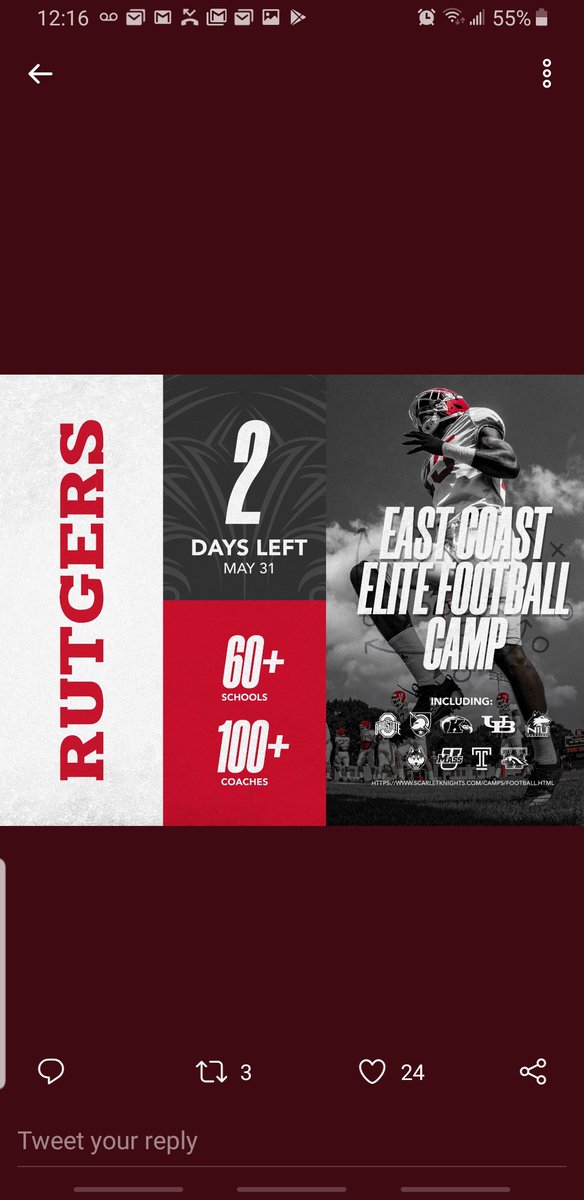 Jiba110's tweet photo. I will be camping @RUFootball52 may 31 @BCFootball june 2 @RhodyFootball june 6 @FORDHAMFOOTBALL june 13 looking forward to this see you there @KhamarrSmith #welcometothestage #younguno https://t.co/qlu1mD9xwW
