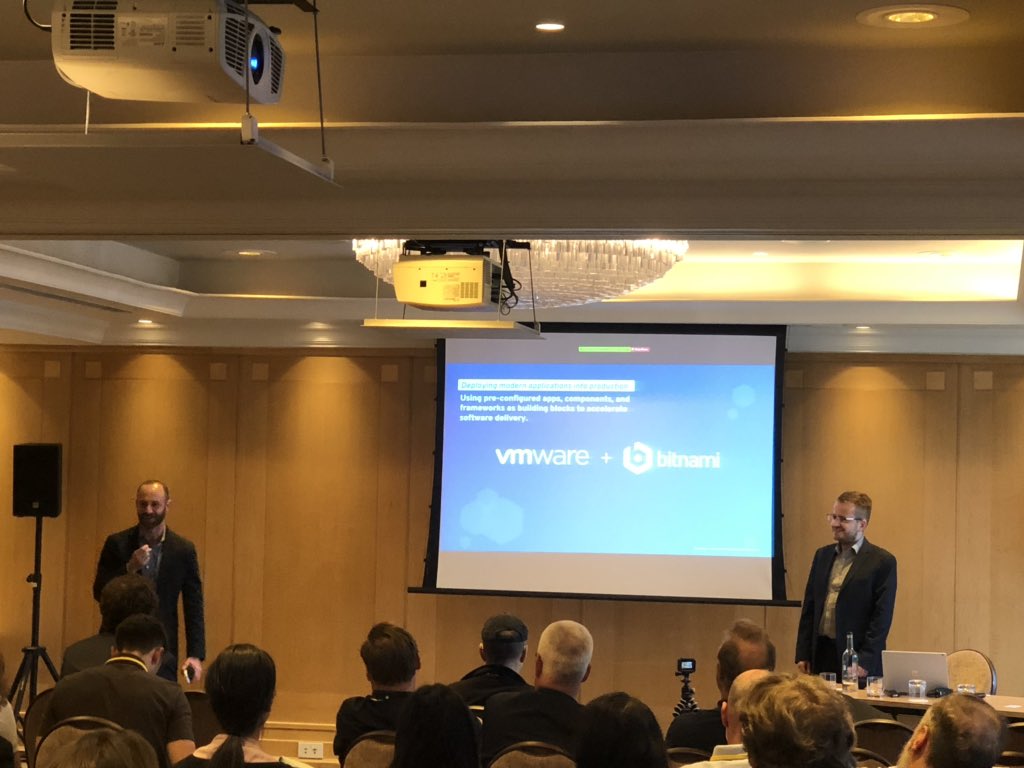 camhaight's tweet photo. Very excited about what the newest member of the @VMware family, @bitnami, will bring to our customers.  #ModernAppsEvent https://t.co/zeBYqcX7FM