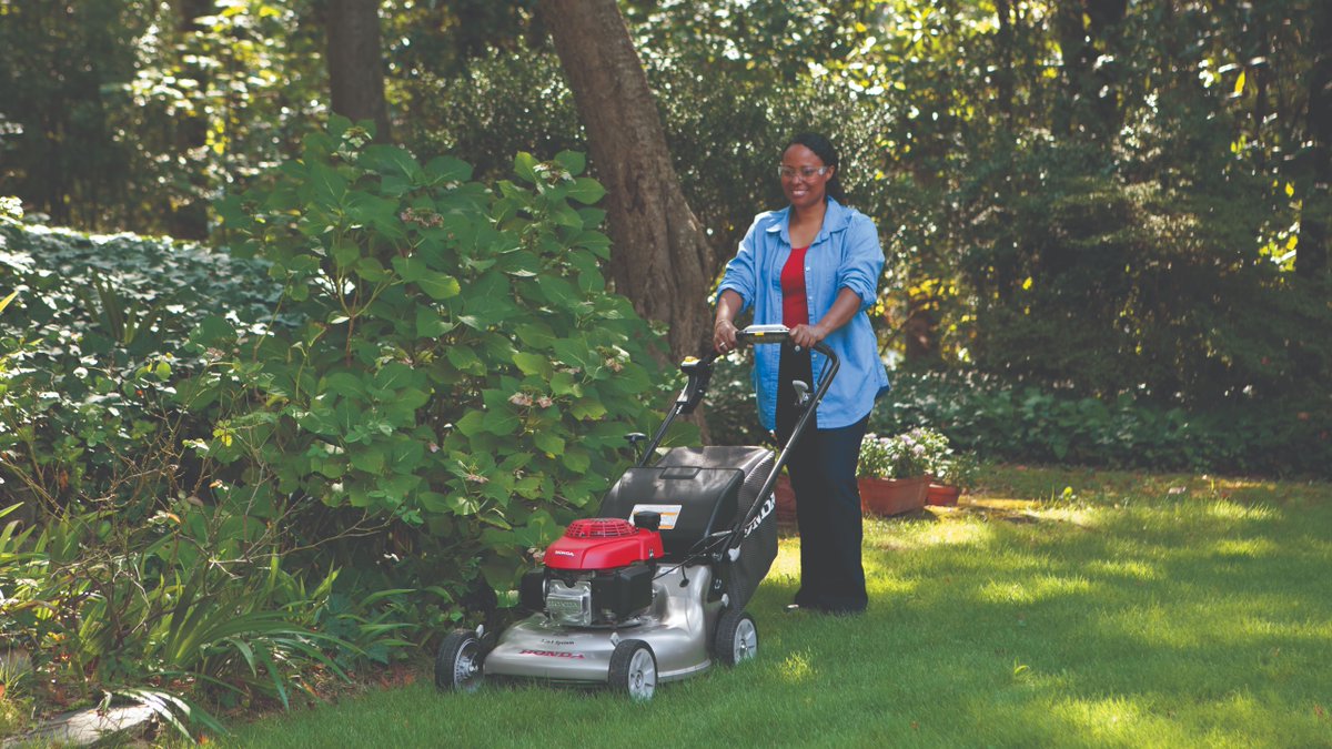 Want to make mowing just a bit easier? Just pull the cord to start. No need to choke or adjust the throttle. #Honda makes mowing a breeze. #HondaMower #HondaHRR