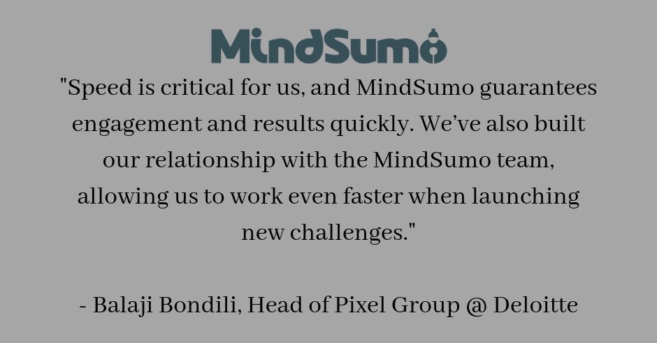 Is your company seeking innovation while attempting to understand the evolving consumer trends of Millennials &amp; Gen Z's in order to successfully grow? MindSumo's unique crowdsourcing approach gathers insights &amp; innovative ideas from our community of over 350,000 global consumers.