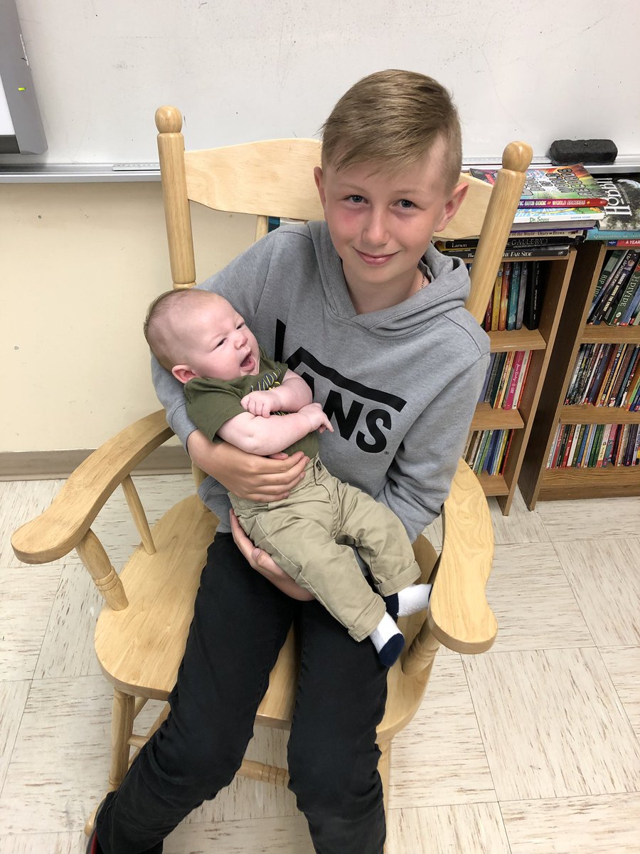 StJamesAllGrade's tweet photo. We had a special guest visit our class for a show-and-tell activity! 

Baby brothers are pretty cool. They give you lots to talk about, that’s for sure. https://t.co/AMwGDTmRip