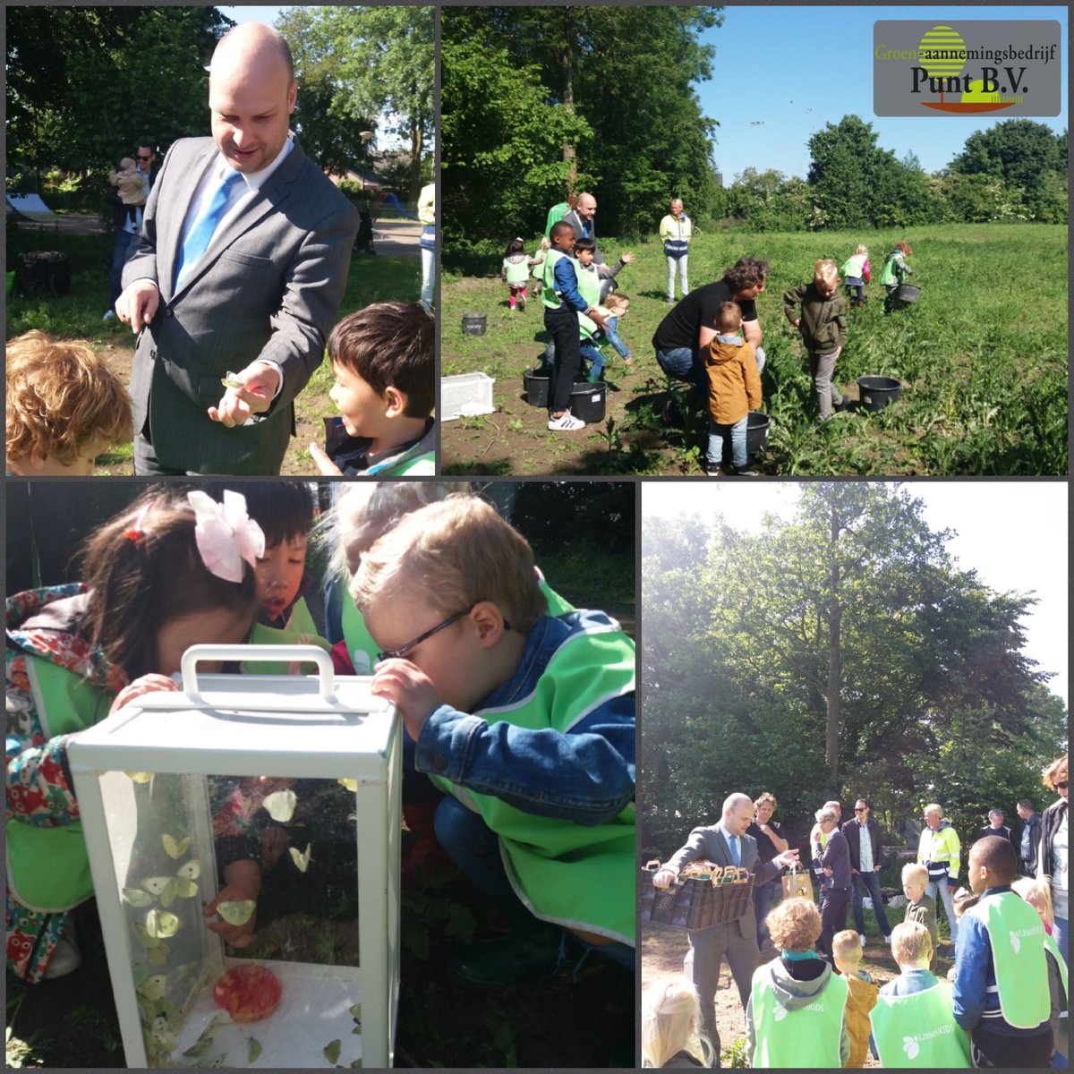 Vanmorgen is de vlinderidylle  aan de Noordelijke Dwarsweg geopend door wethouder Jan Willem Schuurman. Het informatiebord is onthuld in samenwerking met Punt, J.van Dorp en Zn en de Vlinderstichting. Kinderen van de BSO hebben vlinders vrijgelaten en extra bloemenzaad gestrooid.