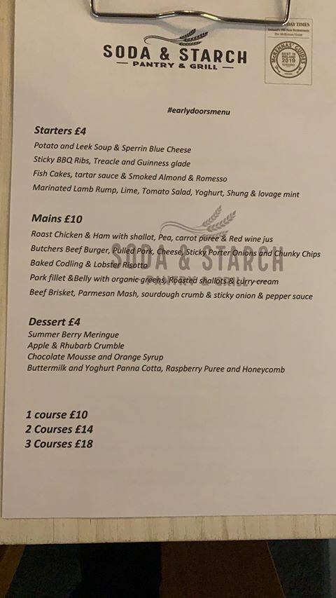 Sodaandstarch's tweet photo. Tonights Board & our #Earlydoorsmenu #teamsoda #visitderry #legendaryfood https://t.co/Dek6EOpDTJ