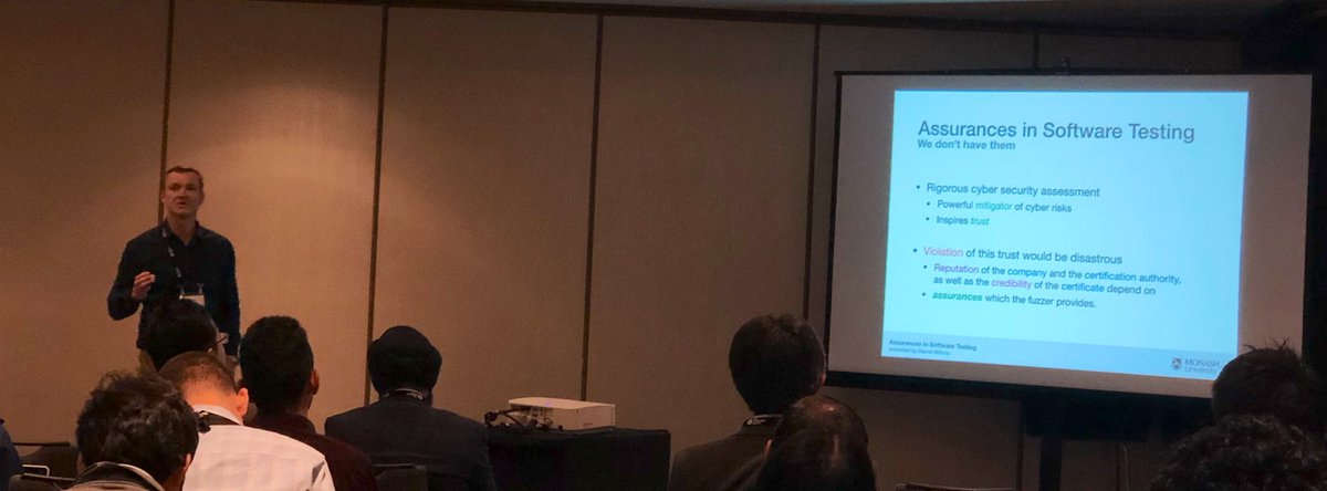 Marcel Böhme giving a talk at ICSE 2019