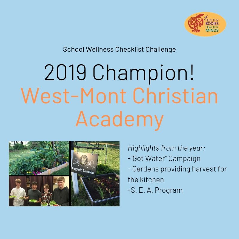 A HUGE CONGRATULATIONS to our School Wellness Checklist Winner- West-Mont Christian Academy! Implementing wellness strategies is something that will stick with students for years to come!
#Pahwfschools
#HBHM2019
