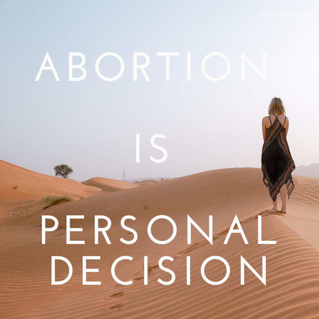 TheChoice_VR's tweet photo. Abortion is personal decision.
Leave your politics out of it!
#abortionban
#AbortionStories #TheChoiceVR https://t.co/xJTUr49ySE