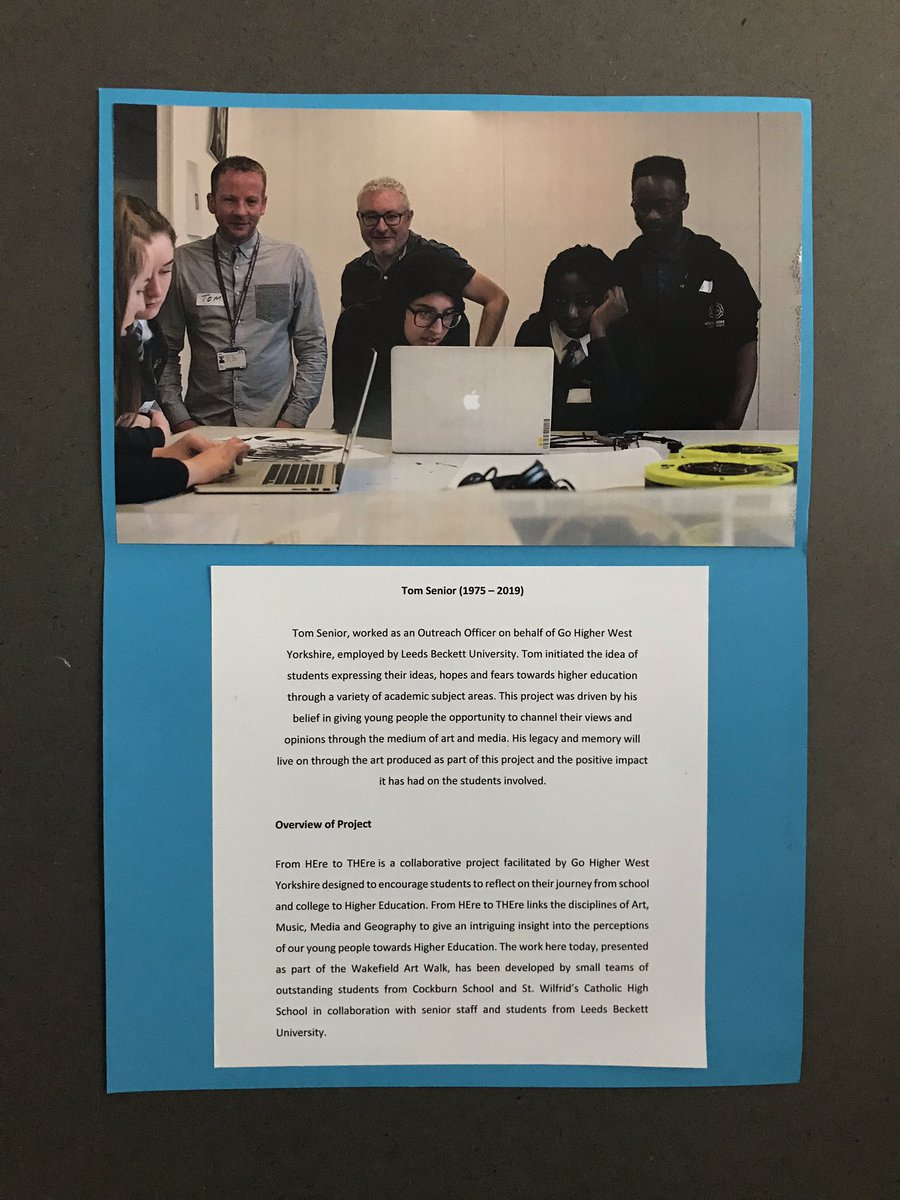 GoHigherWY's tweet photo. We’re at @HepworthGallery tonight as part of the Art Walk, exhibiting short animations made by students from @StWilfridsCHS &amp; @cockburnschool. The ’From HEre to tHEre’ project explored students’ perceptions of Higher Education. Come along and see some of their fantastic work 🎓 https://t.co/jHhtmHipTl