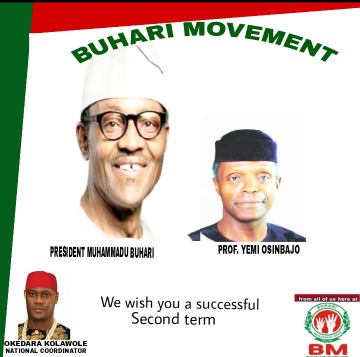 BMovement2019's tweet photo. We wish you a successful second term. #Inauguration2019 #PMB2ndTerm #PMBInauguration https://t.co/4ObmxpbBPC