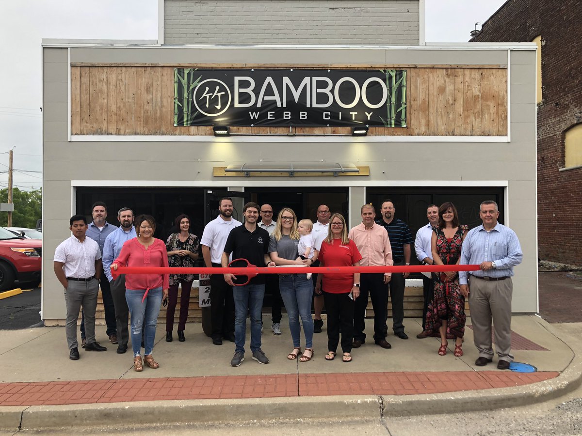 WC_CofC's tweet photo. Bamboo Webb City celebrated their new membership with a ribbon cutting! Welcome to the Webb City Chamber! https://t.co/fFAoIHarW4