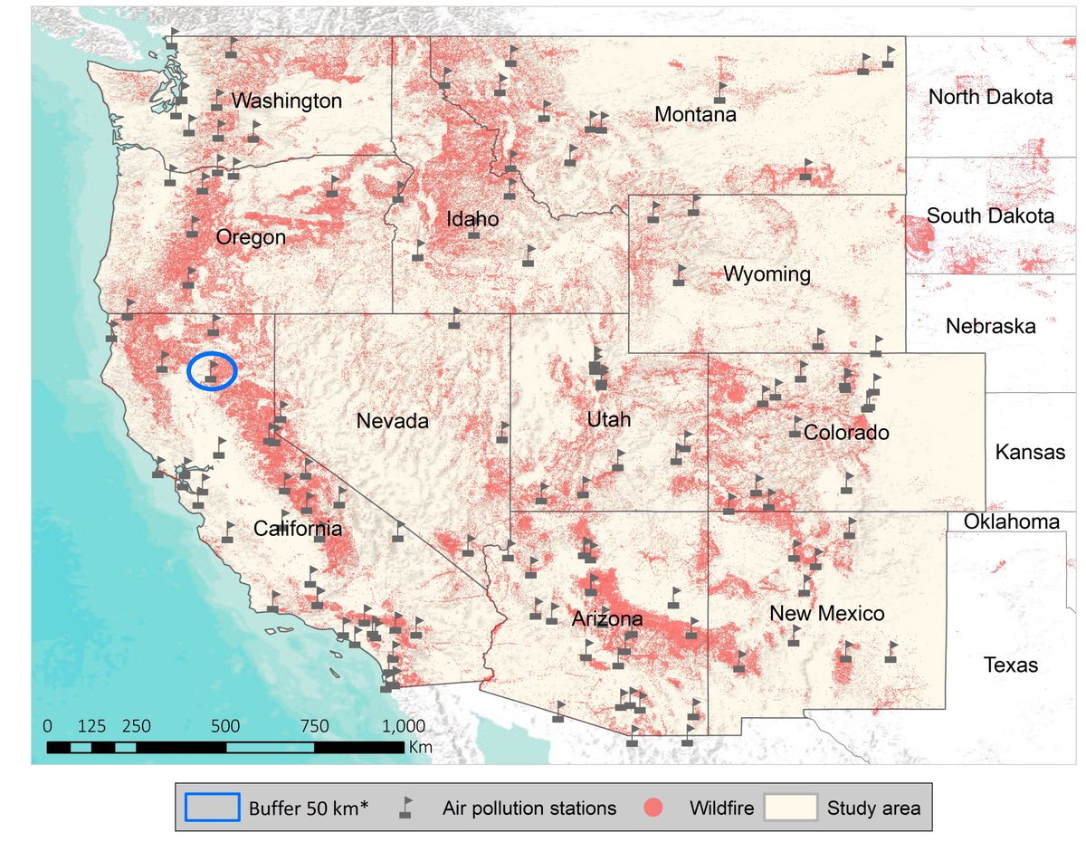 New paper <a href="/HarvardEnvHlth/">Harvard Chan Environmental Health</a>. We find that wildfire changes between 1988 and 2016 were associated with particulate carbon in the western U.S.A. authors.elsevier.com/a/1Z8Ba4pTZHZr…