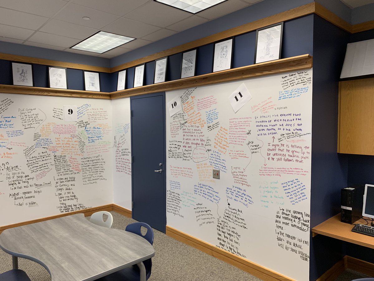 MrSebestyen_HHS's tweet photo. Shout out to @mrsfagnilli_bhs and her 6th period class for the awesome work with their silent discussion on The Great Gatsby in @brigettahannah think tank! #BWConnects https://t.co/kFUF2ShpAd