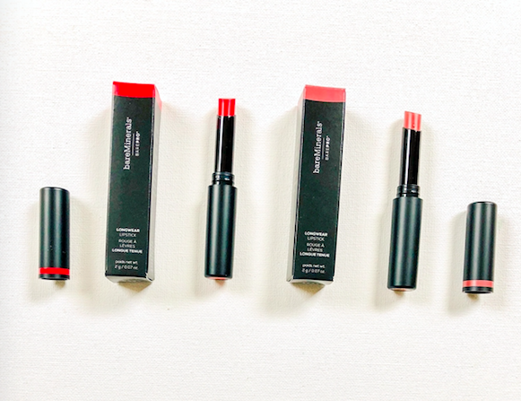 Today's luxe beauty giveaway is bareMinerals Longwear Lipstick in shades "cherry" and "cinnamon". To enter, follow <a href="/davelackie/">dave lackie</a> &amp; RT