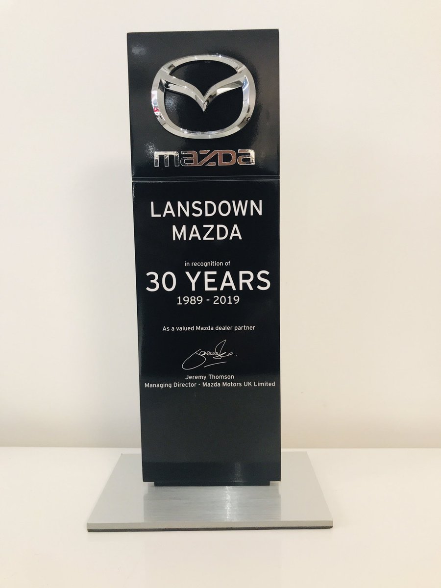 Very proud to have received this special gift from Mazda UK Managing Director Jeremy Thomson in recognition of 30 years service. #mazdafamily #mazda #lansdownmazda