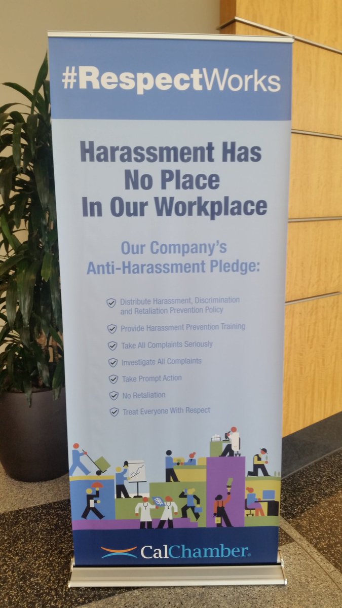 DaveKilbyWACE's tweet photo. Harassment has NO place in the workplace! #RespectWorks @CalChamber https://t.co/Kp4kZu1jdA