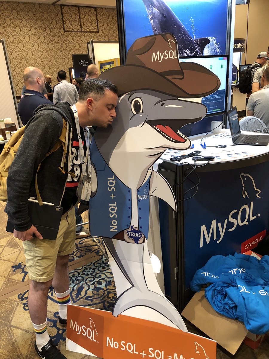 lefred's tweet photo. MySQL Boy with Sakila at #MySQLAustin https://t.co/5Ser099KOu