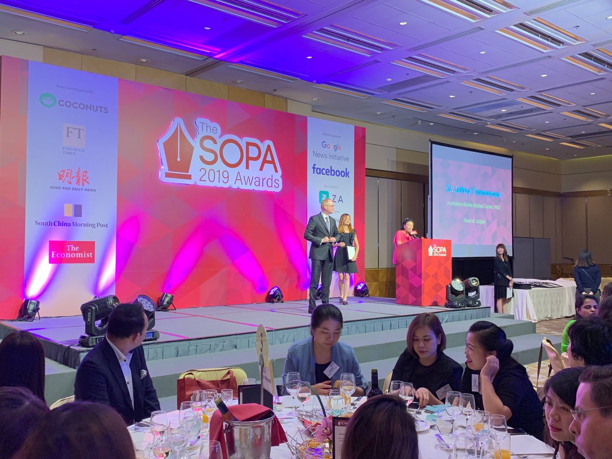 sopasia's tweet photo. Awards presenter on stage @JMSCHKU @jtimmermans Head of Judges of #SOPAwards https://t.co/LoGWLja5rZ