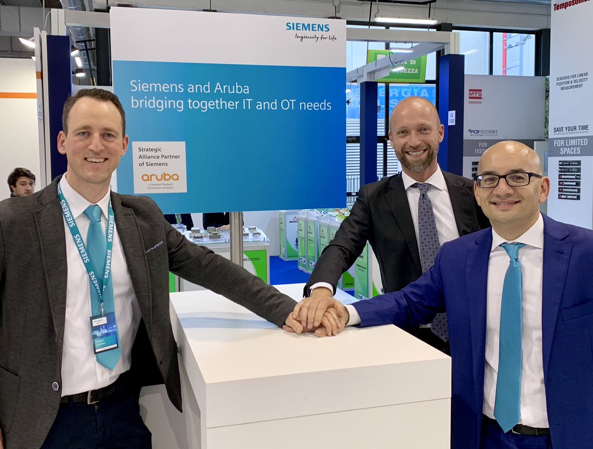 HPE Aruba and Siemens together to connect IT and OT towards the real Smart Factory! 🤝 
Join us at SPS IPC Drives!
<a href="/HPE_IT/">HPE Italy</a> <a href="/ArubaNetworks/">arubanetworks</a>
