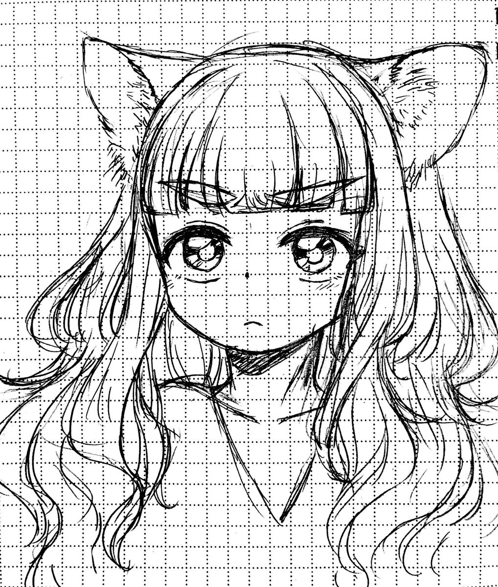 フランフランのかわいいおクシかったら表情可愛かったので、奈緒ちゃんで表情練習したらだいぶ訝しげになった
#神谷奈緒 
その上アイビスで加工しようとしたらうっかり自動色塗り押しちゃって、でも色合い奈緒ちゃんで、え?認識してんのアイビス??ってびびった。3日に一回くらい奈緒ちゃん描きたい 