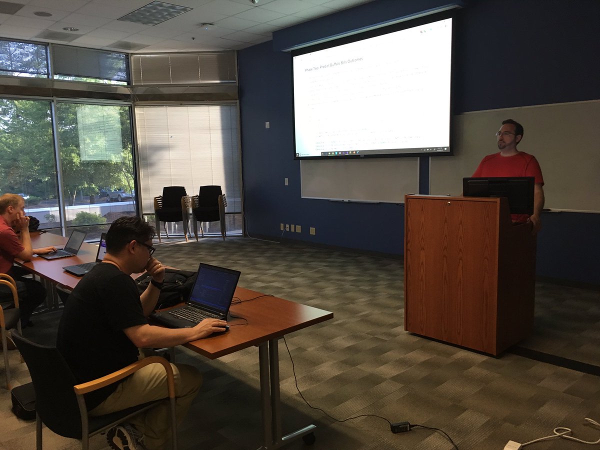 rick_pack2's tweet photo. Great https://t.co/TB0mGy5KfS lab by Kevin Feasel @feaselkl at #tripass data science meeting last night. Thanks for the help with using @VisualStudio for machine learning. https://t.co/Hzm4bo3yZL