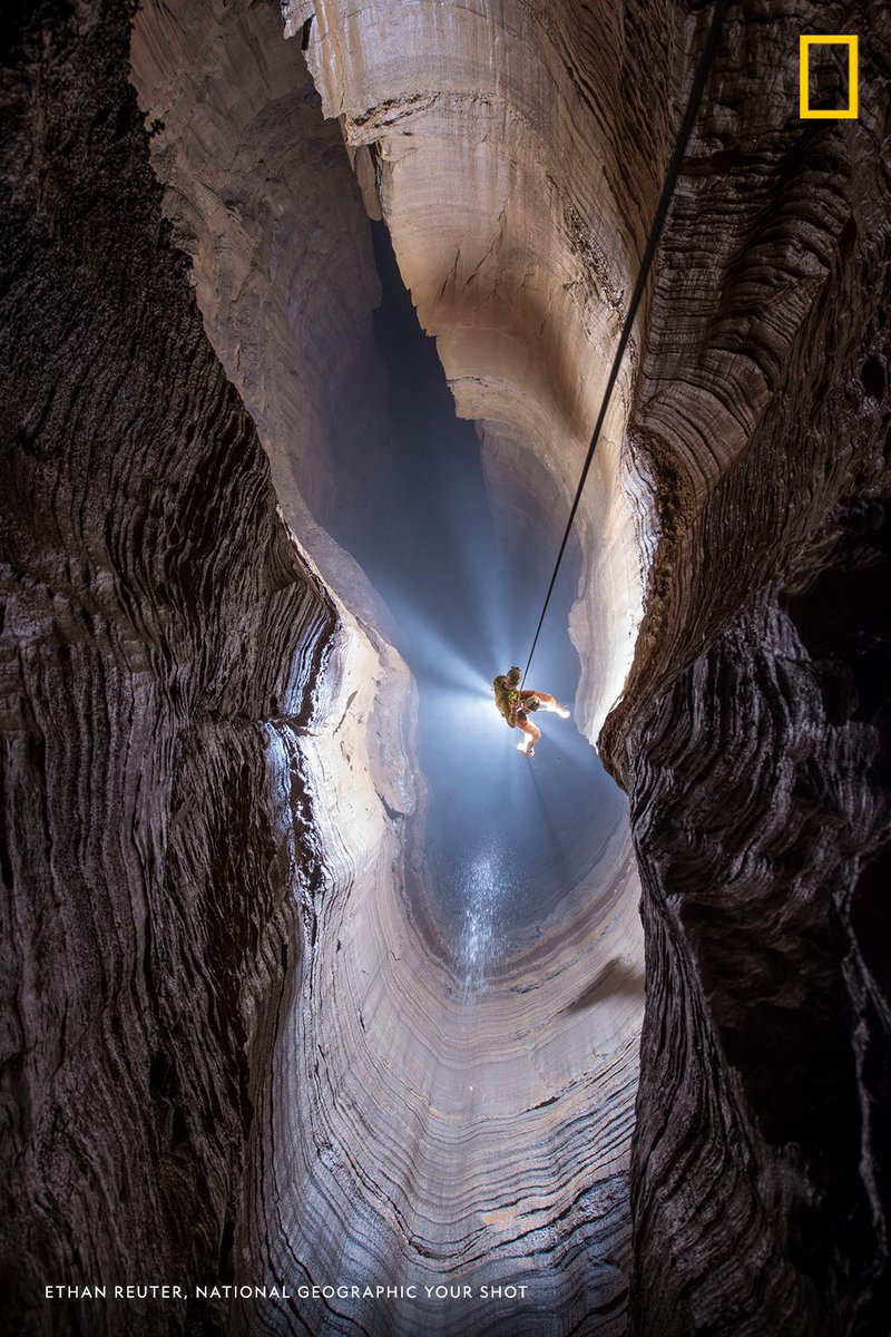 “Deep underground in Ellison’s Cave is a 488foot pitch dropping into