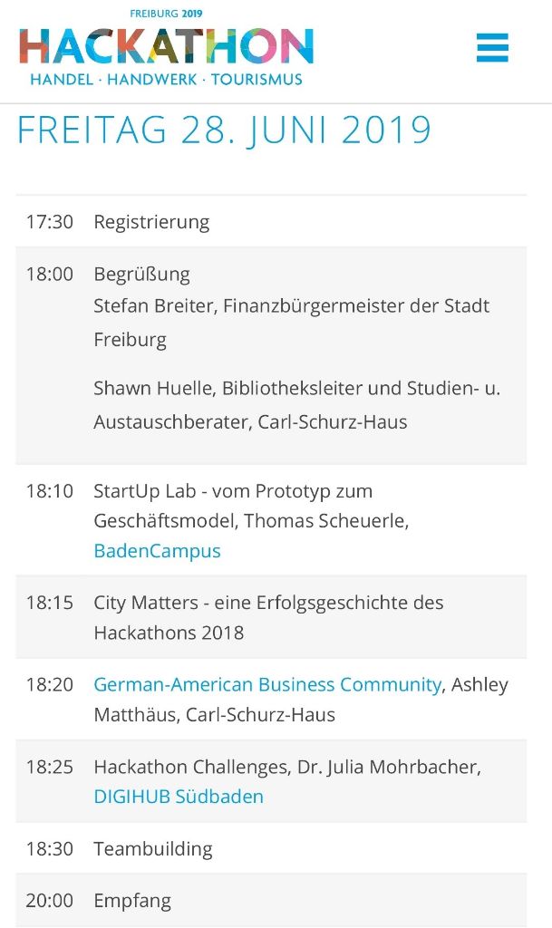 HackathonFR's tweet photo. #hackfr19 Die ersten #challenges stehen - weitere folgen!
Jetzt anmelden und einen Platz sichern!
https://t.co/Ansu8MaCin
@digitalfreiburg @DIGIHUB_SB @CarlSchurzHaus @UniFreiburg
@bwcon_info @badencampus @BZvorOrt @hs_furtwangen #HSOffenburg https://t.co/wDfs1IiOL9