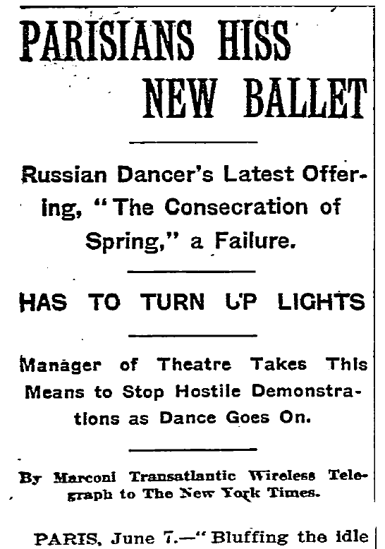 DrPnygard's tweet image. On this day in 1913, the world premiere of Russian composer Igor #Stravinsky’s Le Sacre du printemps (#TheRiteofSpring) caused a riot at the Théâtre des Champs-Élysées in a Paris being whiplashed between tradition &amp;amp; modernity. "The Rite of Spring" is now considered a masterpiece.