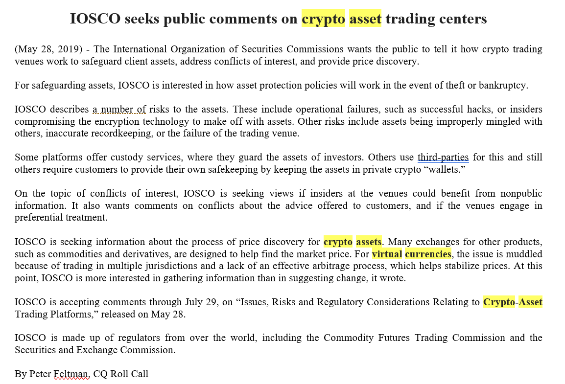 propelforward's tweet photo. Int'l Org. of Securities Commissions seeks public comment #crypto #exchanges and trading venues to safeguard user assets, address conflicts of interest,  facilitate better asset price discovery, address hacks/breaches, and insolvency. https://t.co/NPvBQpnjT6