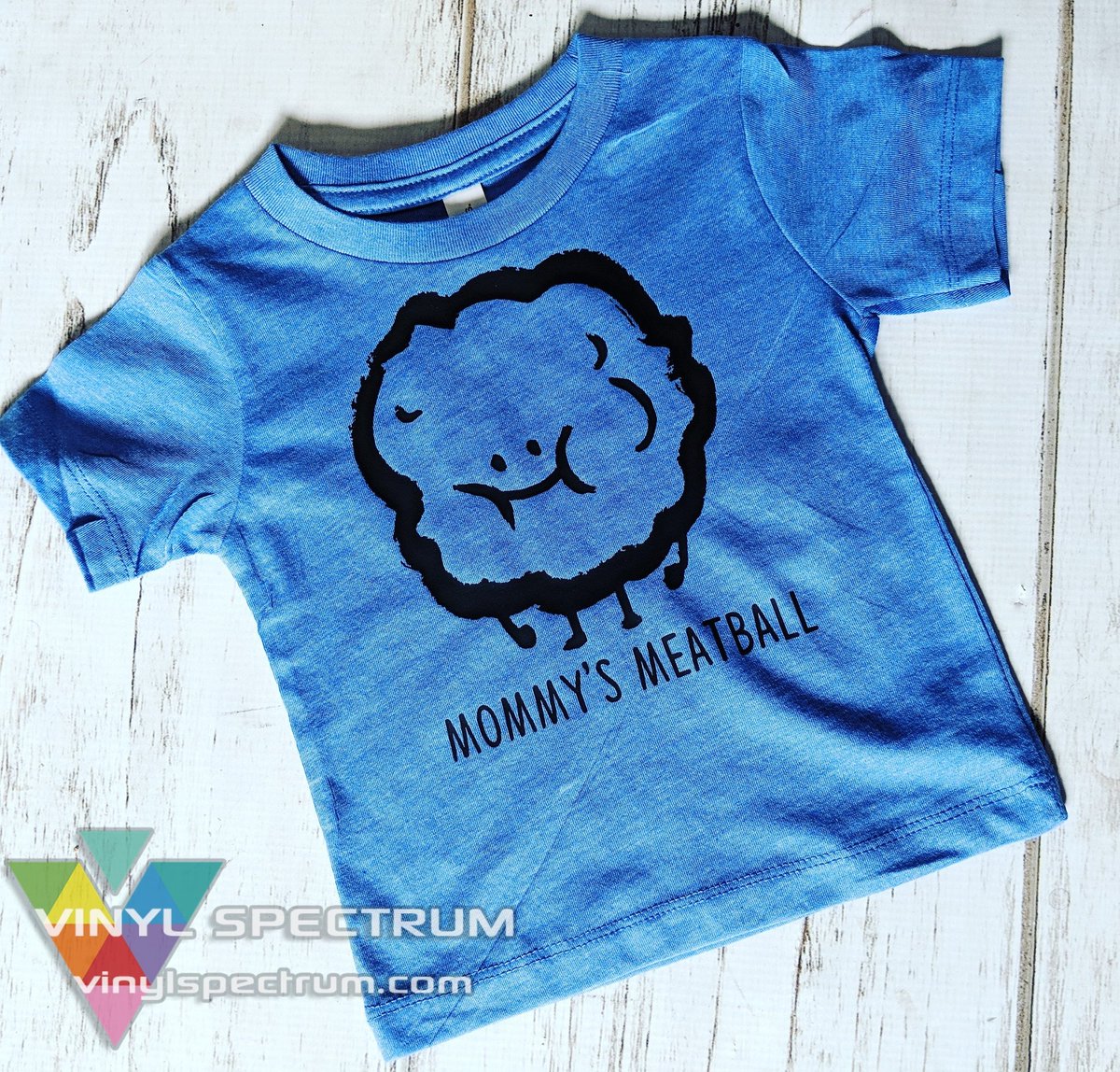 vinylspectrum's tweet photo. This extra squishy baby boy has been officially given a nick name! 
Just a simple Black EasyWeed Stretch design for this mommy's meatball!
#VinylSpectrum #adorable #Siser #EasyWeed #Stretch #craft #Cameo #Cricut #Silhouette #craftsupplies #love #vinyl #official https://t.co/J6D3E9dO9G