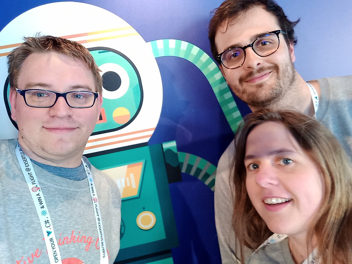 AC_Partners's tweet photo. Vorige week konden Laura, Filip en Jonathan twee dagen naar de @TechoramaBE #conferentie! Goed dat we met AC Partners en de Positive Thinking Company dit jaar aanwezig konden zijn en bijleren over alles van Azure tot Xamarin :) https://t.co/XiqNkUj268