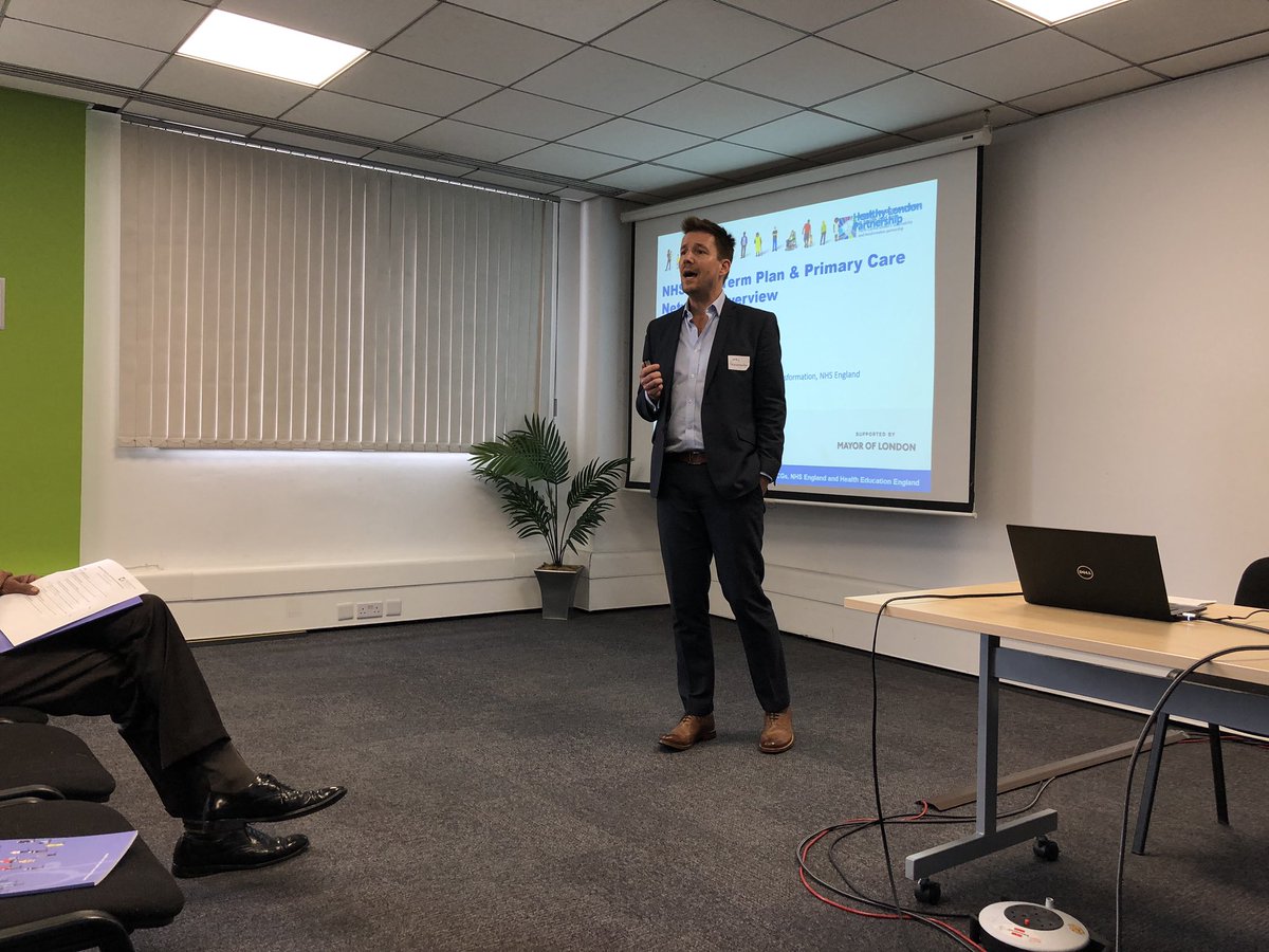 ShamzAhmed's tweet photo. Dr Jonty Heaversedge, Regional Medical Director, NHSE - Kicking off the Primary Care Network a fantastic event here at North Central London bringing together partners across the patch @HealthyLDN #primarycare #Primarycarenetworks #workingatscale https://t.co/6HlnppchyK
