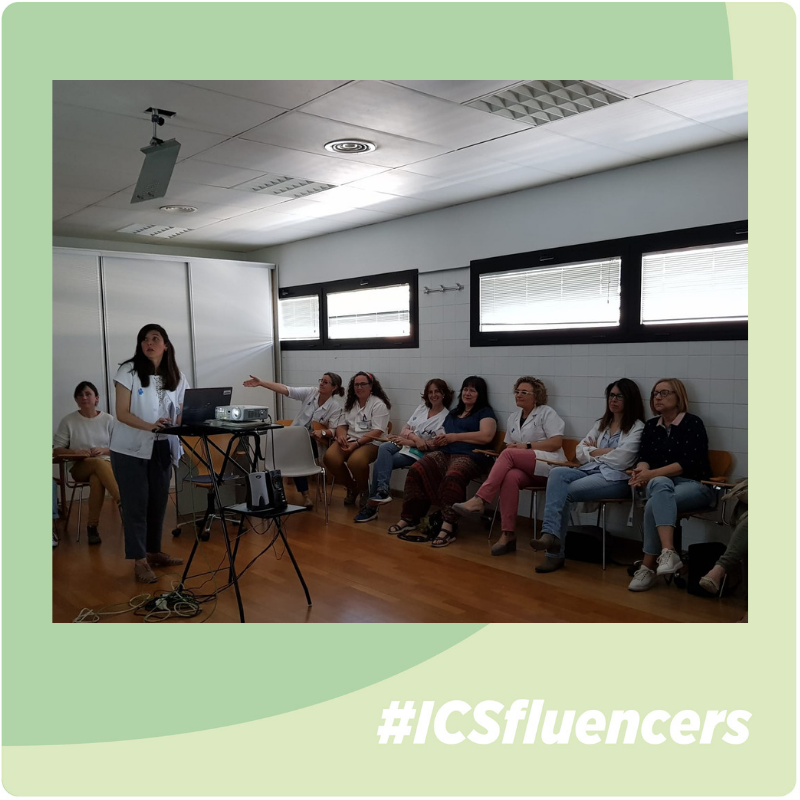 icscat's tweet photo. @NuriaBeguer @icsebre @GimnasVelyus #ICSfluencers @NuriaBeguer:
"Avui sessió formativa sobre l'ús de les xarxes socials i la salut. Diuen que tots els professionals sanitaris som influencers des de la nostra consulta. Jo esta setmana ho tinc clar 😅 #CAPElTemple @icsebre" #primàriaICS #S8NB https://t.co/EKcQrxsUzk