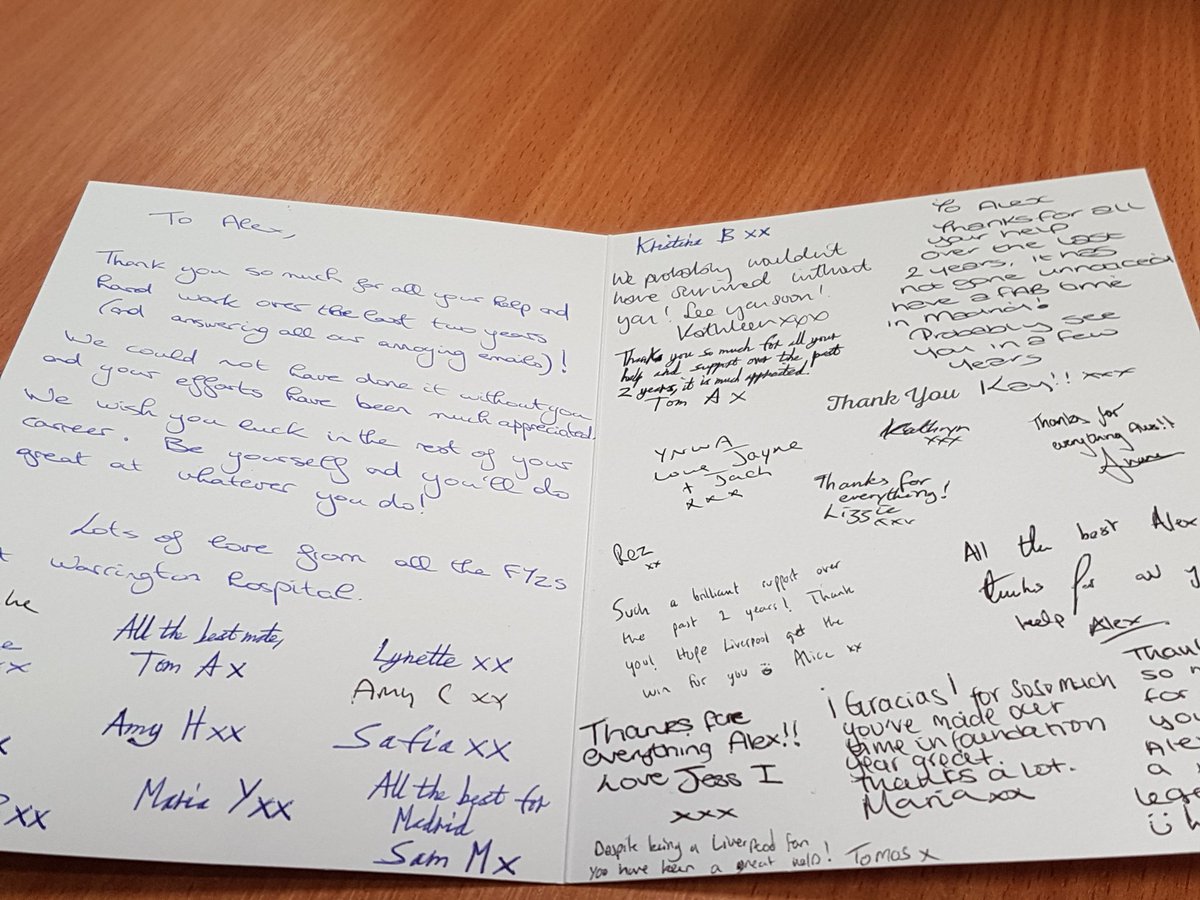 Alex our Foundation Administrator was delighted to receive this thank you gift and card from the FY2s at today's teaching @alexmooney85 #meded #teamwhh