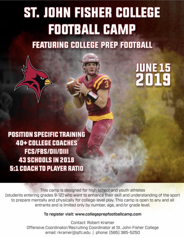 💥#GetSeen💥

⚠️ONLY A FEW WEEKS OUT! DON’T MISS OUT ON THE BEST CAMP IN NY⚠️

✅125 Athletes Pre-Registered
✅20+ Scholarship Schools
✅IVY, Patriot, CAA, NE-10, NEC, PSAC, ACC, PAC-12

When: June 15 2019

Registration: collegeprepfootballcamp.com