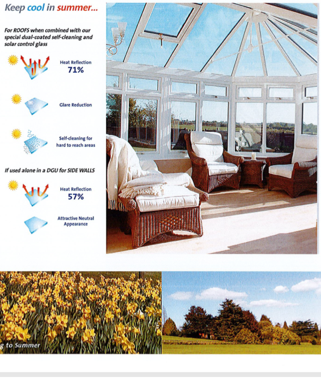 Sgg Palnitherm 4S - New concept conservatory glazing for year round comfort. Call us for all your Solar Control needs, 01622 683332