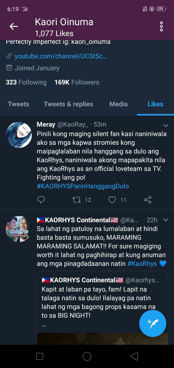 Dubzkie29's tweet photo. Hala now ko lang alam na ni like pala ni bebe @kaori_oinuma  ito. Hahaha laban lang bebe kao love you!!!

@iamrhysmiguel 
#KAORHYSParinHanggangDulo https://t.co/4ZQarz22Cy