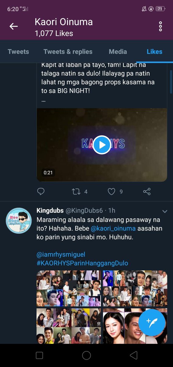 Dubzkie29's tweet photo. Hala now ko lang alam na ni like pala ni bebe @kaori_oinuma  ito. Hahaha laban lang bebe kao love you!!!

@iamrhysmiguel 
#KAORHYSParinHanggangDulo https://t.co/4ZQarz22Cy