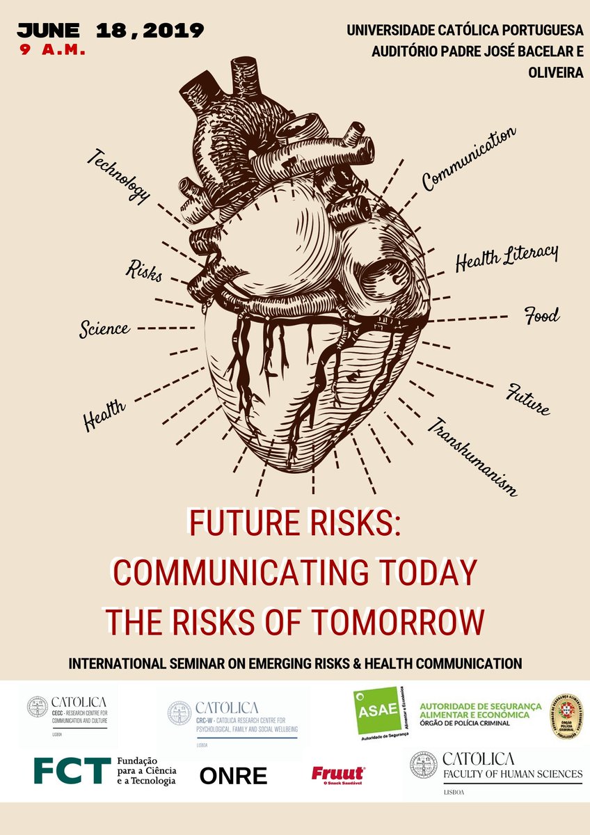CECC_Catolica's tweet photo. The International Seminar on Emerging Risks & Health Communication aims to bring together national and international policy makers and researchers and will take place at FCH-UCP on June 18, at 9a.m.
#cecccatolica
#ceccevent
#ceccrasearch https://t.co/kEiyzvmIsP