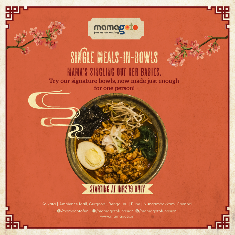 MamagotoFun's tweet photo. Mama makes summer better with Single Meals-in-a-Bowl! Single, but complete. Maybe not you, but Mama’s Signature Bowls! Just enough to stuff one belly! Starting at INR 279. Available at select locations! Log onto https://t.co/Emlw7r66qL &amp; make a booking today! #mamagotofunasian https://t.co/wgIvQF74eP