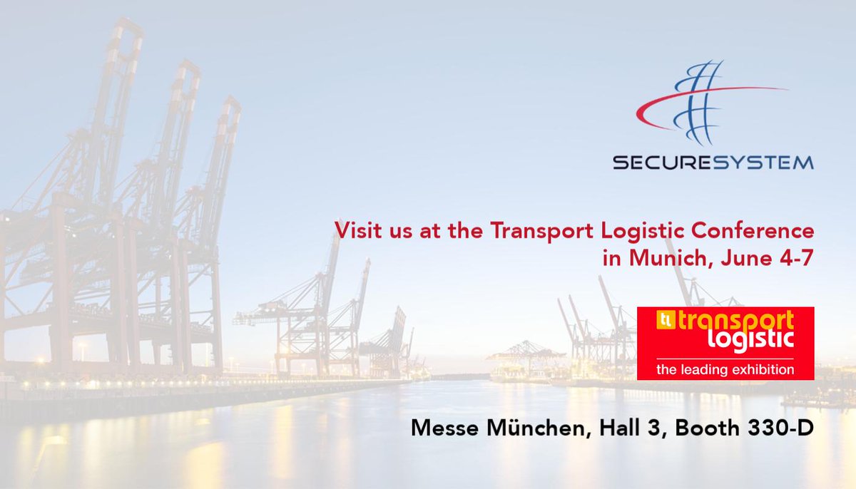 SecureSystemCo's tweet photo. We are excited to participate in the Transport Logistic Conference in Munich next week! The entire team will take part in this important event, where we will introduce our next generation technology. If you are in town or attending, please come visit us! #transportlogistic2019 https://t.co/Ac1Ls0GCCj