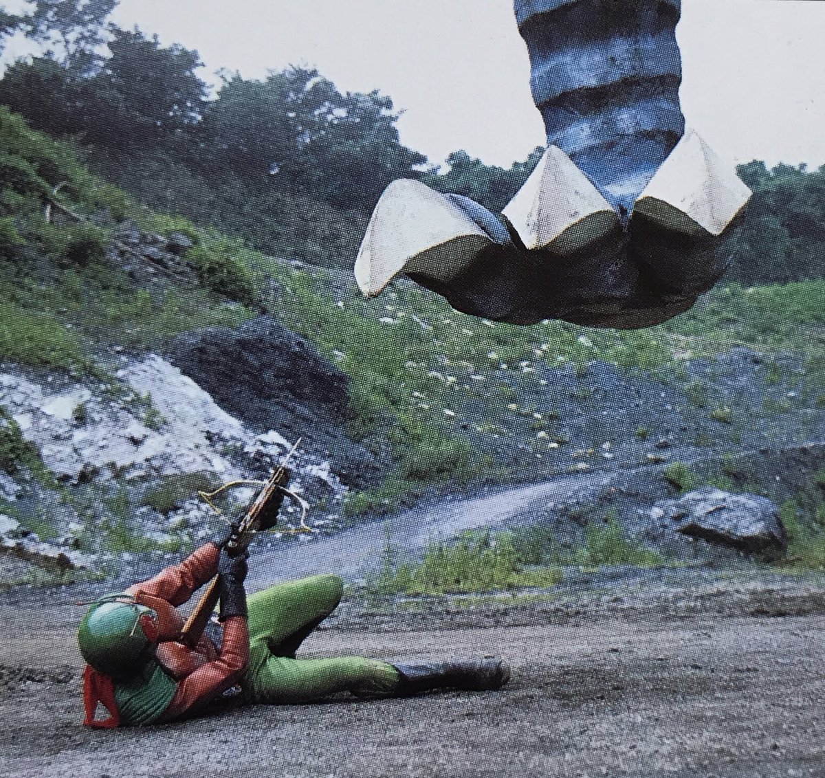 트위터의 The雄 님 仮面ライダー スカイライダー 第54話 さらば筑波洋 8人の勇士よ永遠に より大首領とライダー達の戦い 撮影風景 仮面ライダー スカイライダー 特撮 昭和ライダー 石ノ森章太郎