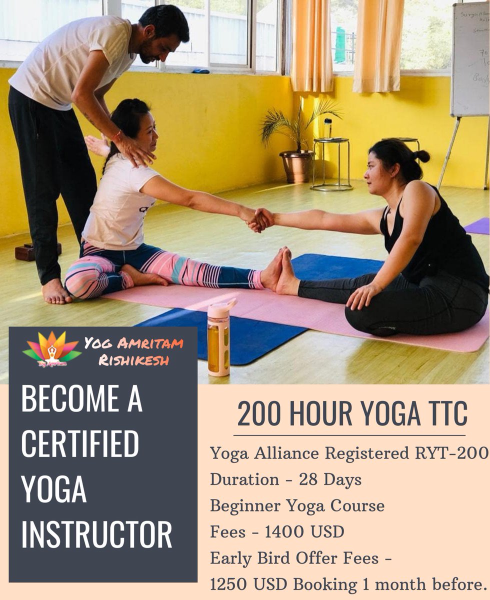 Become an internationally certified yoga instructor by joining residential #200_hour_Yoga_TTC in Rishikesh at Yog Amritam Yoga School. 

For more information visit - yogamritamrishikesh.org

#yoga  #YogaTeachersTrainingRishikesh  #yogaforall #beginneryoga  #yogaTTCinIndia #India